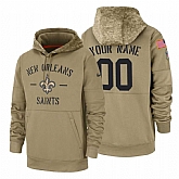 New Orleans Saints Customized Nike Tan Salute To Service Name & Number Sideline Therma Pullover Hoodie,baseball caps,new era cap wholesale,wholesale hats